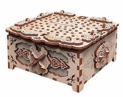 Boite à secret \ Fantaisie florale\  modèle 3D mobile en bois