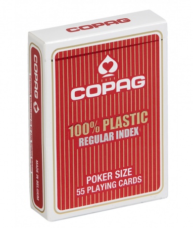 COPAG - JEU POKER PLASTIC REGULAR BLEU & RED