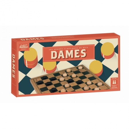 Jeu de Dame en bois Vintage 