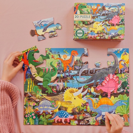 PUZZLE - 20 PIECES - TERRE DES DINOSAURES