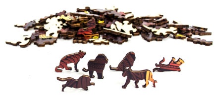 RAINBOW WOODEN PUZZLE LION 121 PCS