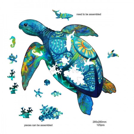 RAINBOW WOODEN PUZZLE TORTUE 125 PCS