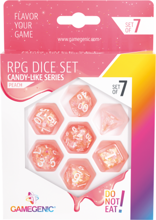 SET DE 7 DÉS - CANDY LIKE SERIES PEACH