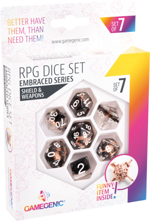 SET DE 7 DÉS - EMBRACED SERIES SHIELD & WEAPONS