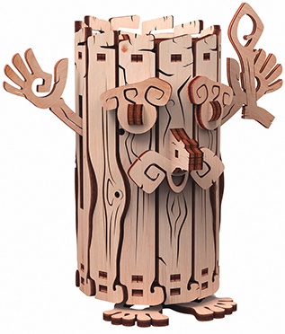 Tirelire \ Esprit de la fôret\  modèle 3D mobile en bois